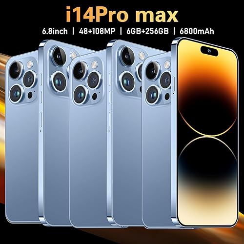 Miniatura 2 de A14 Pro Max 5G teléfono inteligente desbloqueado, 6 GB+256 GB, para Android 13, teléfono celular desbloqueado FHD de 6.8 pulgadas, 6800 mAh, carga