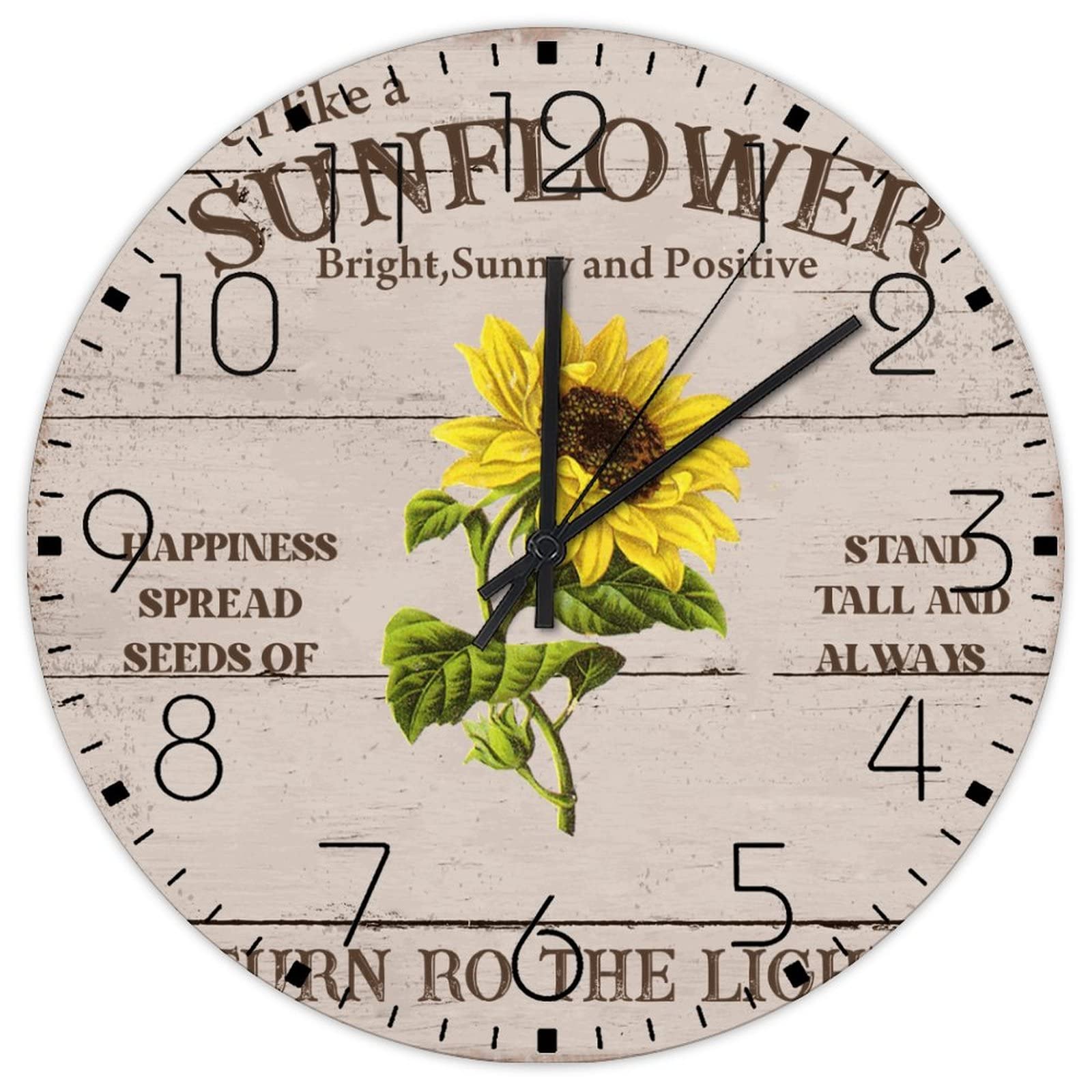 Horloges en bois sans tic-tac 38cm grand format pour maison et bureau