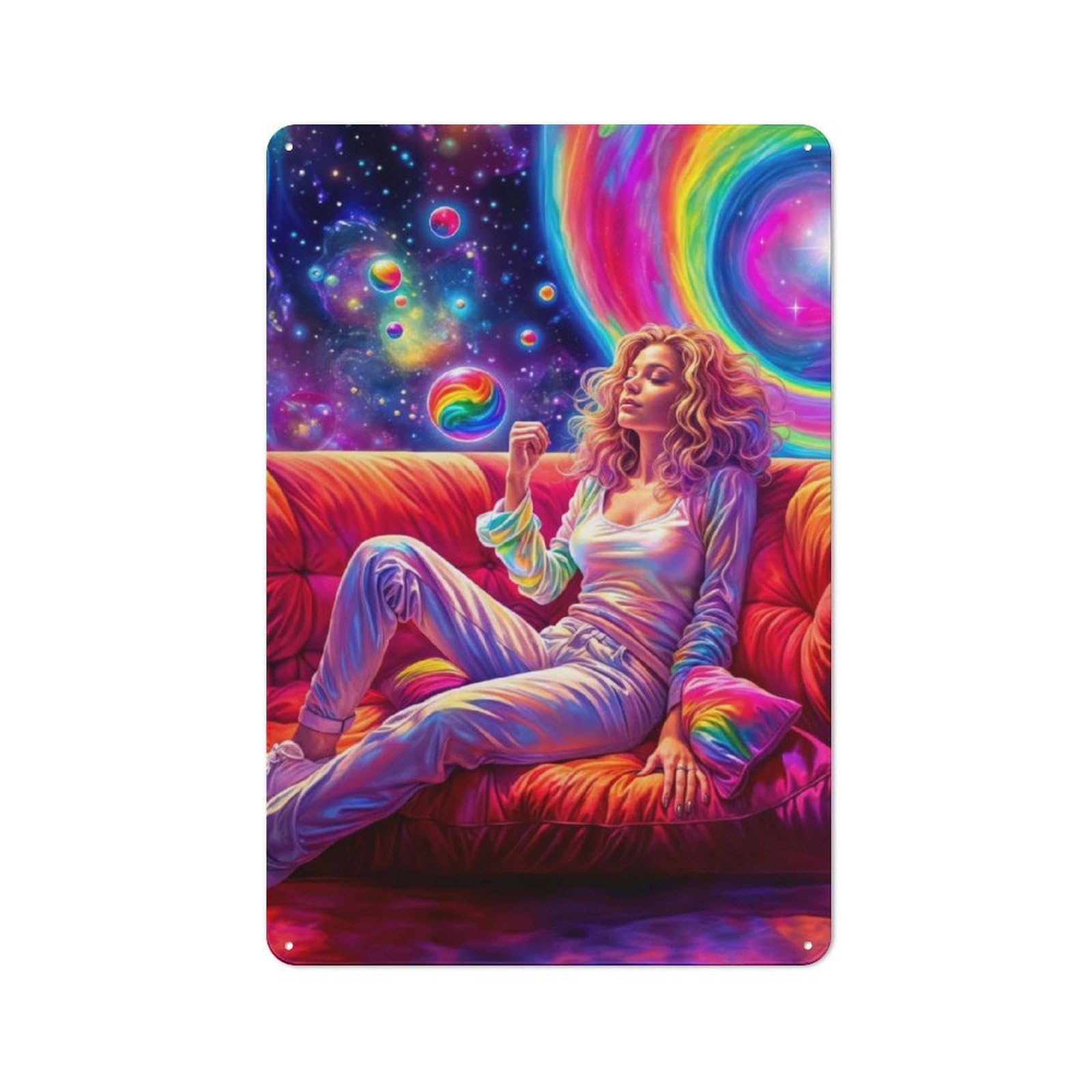 Junmoney Cosmic Daydream Vintage Tin Sign 30X20cm With For Guest Room Or Hallway, For Themed Room Decoration, For Vintage Wall Decor Fans