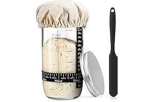 Sourdough Starter Jar Glass- Practical Sourdough Starter Kit