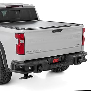 Rough Country Tubular Rear Bumper for Chevy Silverado 1500 (2019-2025) - High-Clearance Off-Road Bumper with Sensor Ports & LED Light Mounts