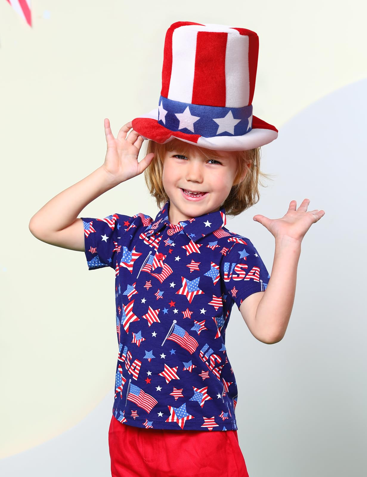 Snapklik.com : COSLAND 4th Of July Hats For Kids Boys American Flag Top Hat