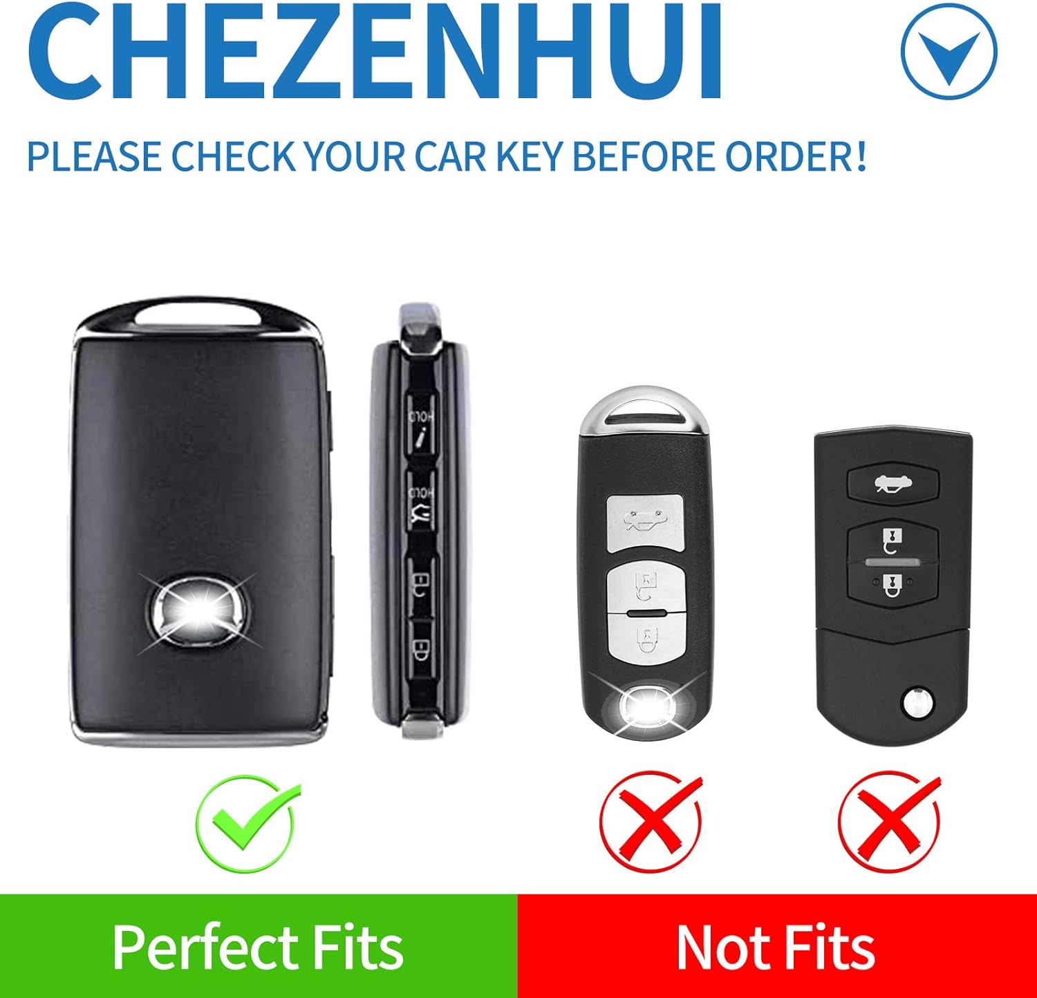 Compatible with Ma Key Fob Cover with Leather Lanyard, Car Key Case Shell Protection for 2019-2022 Ma 3, 2020-2022 Ma CX-5, CX-30, CX-10 3 4 Buttons Smart Remote Control, Red - Image 2