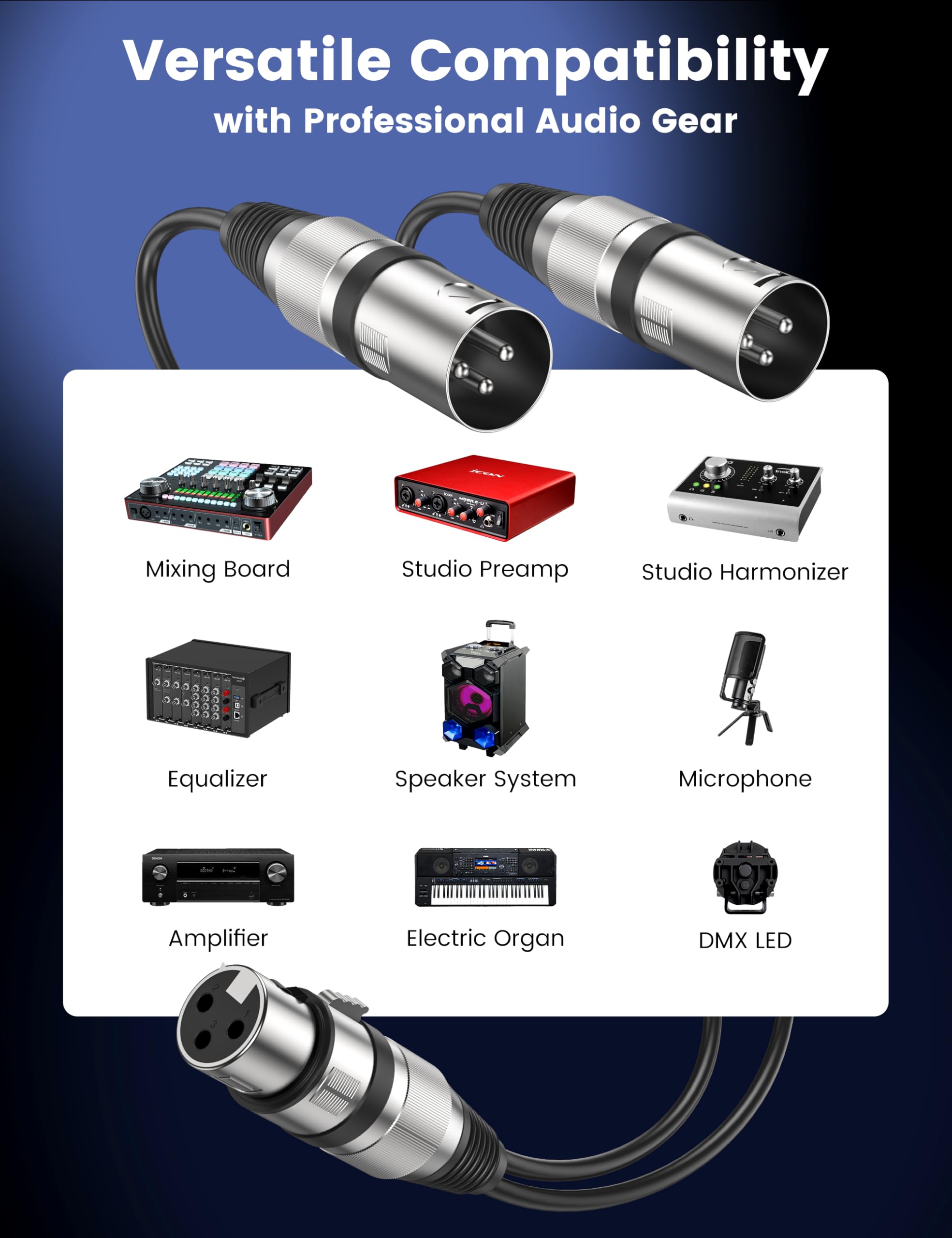MOSWAG XLR Y Splitter Female to 2 Male - Image 4