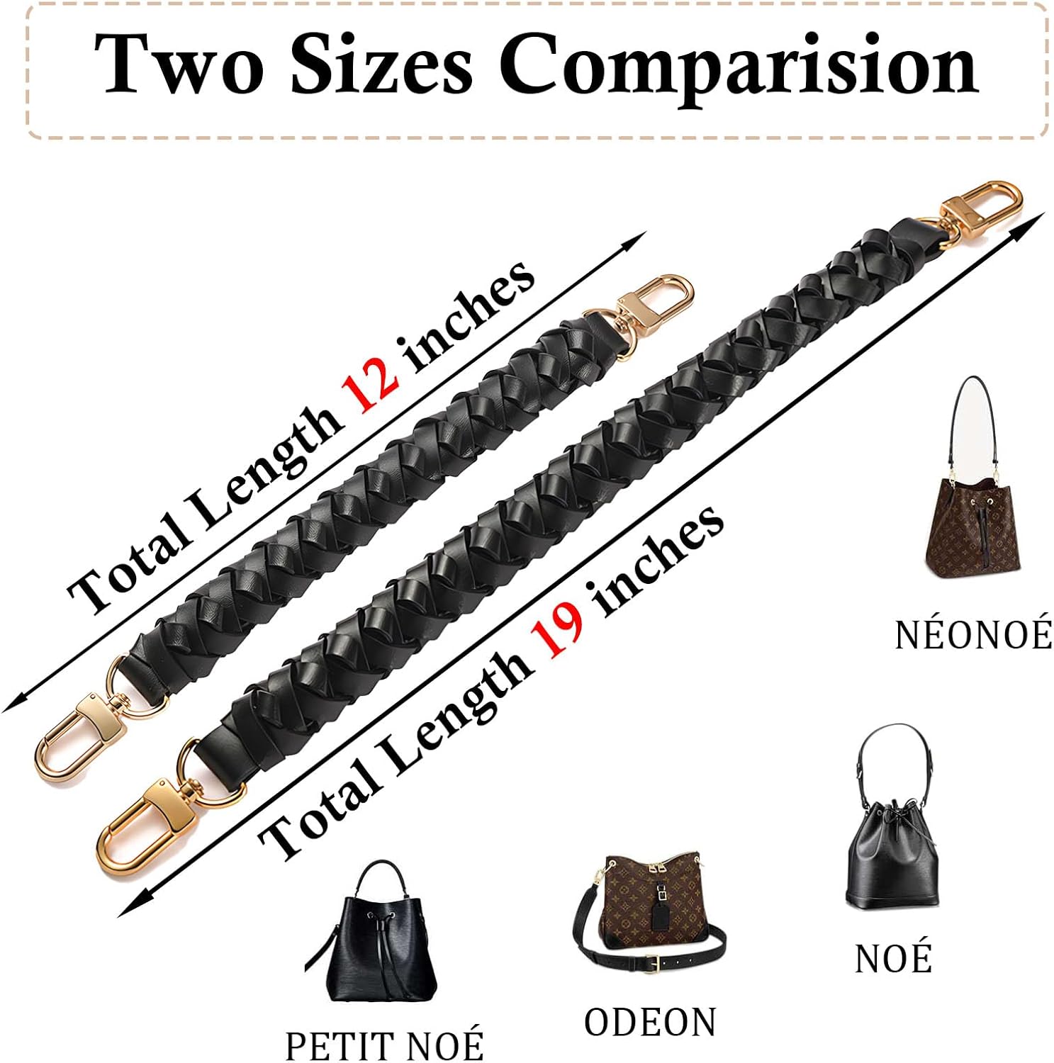 Vachetta Leather Braided Purse Handle for Neonoe Strap Metis Noe BB NM Beaubourg Hobo Bucket Bag Luxury Short Handle Strap Replacement - Image 2