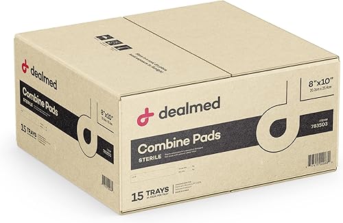 Vista 11 de Dealmed Abdominal Combine Pads 8"x10" (paquete de 24) estériles envueltos individualmente, almohadillas ABD, absorbentes, no adherentes