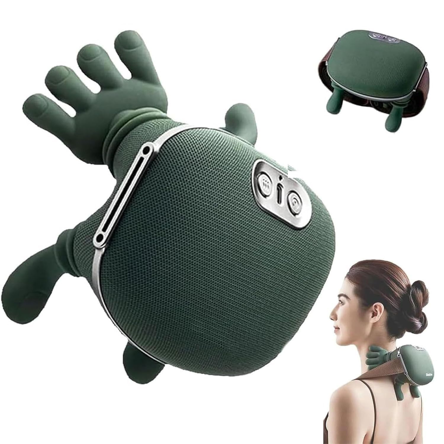 Masseur Cervical 4D Thermique pour le Cou, la Nuque et le Dos - Appareil de Massage 3 Fonctions et Chauffage 2 Niveaux, Coussin U sans Fil pour une Détente Profonde