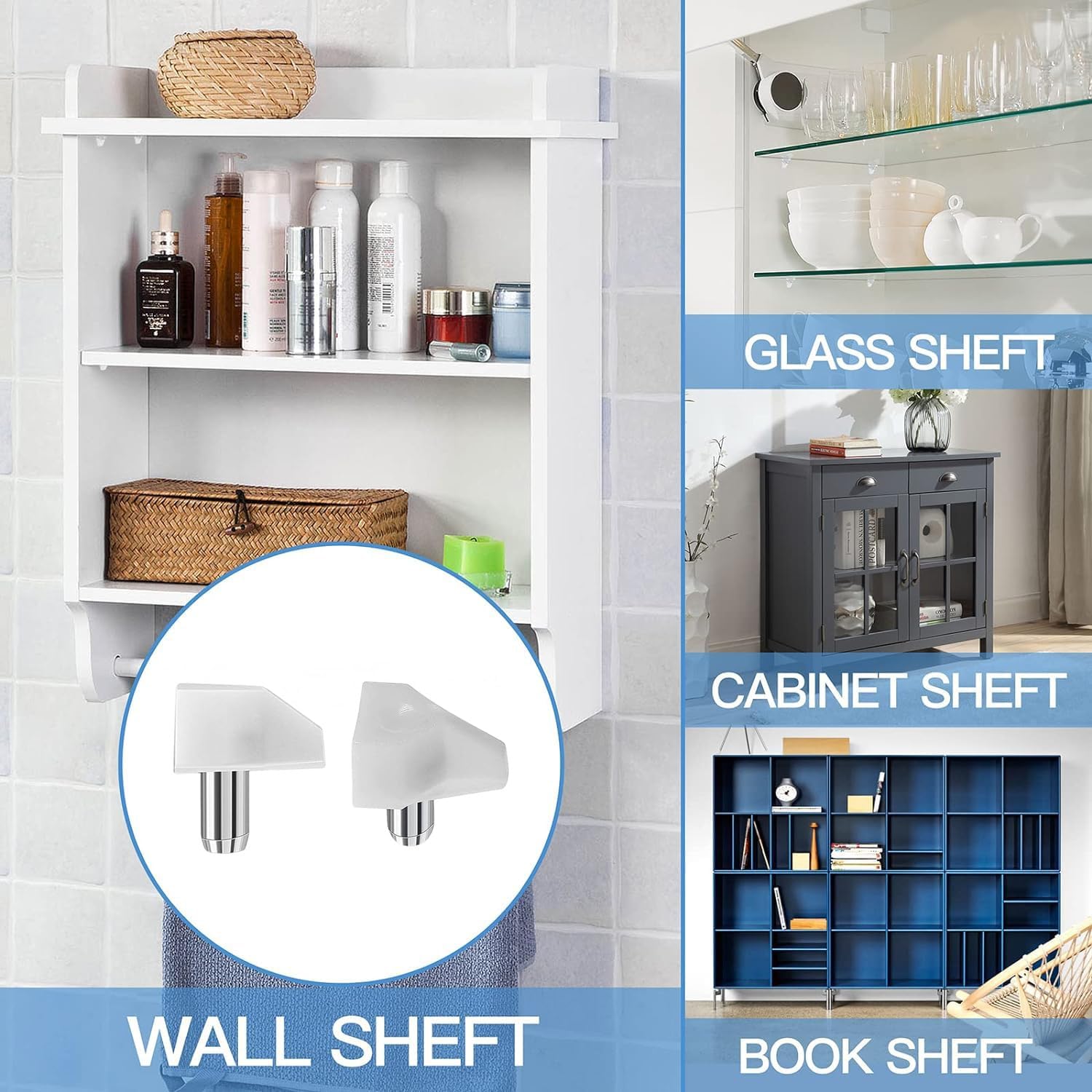 5mm Plastic White Cabinet Shelf Support Pegs, Transparent Cabinet Shelf Pins, Plastic Replacement Peg Cabinet Shelf Holder Pins for Cabinet Furniture Book Shelves, 50Pcs (50, White)