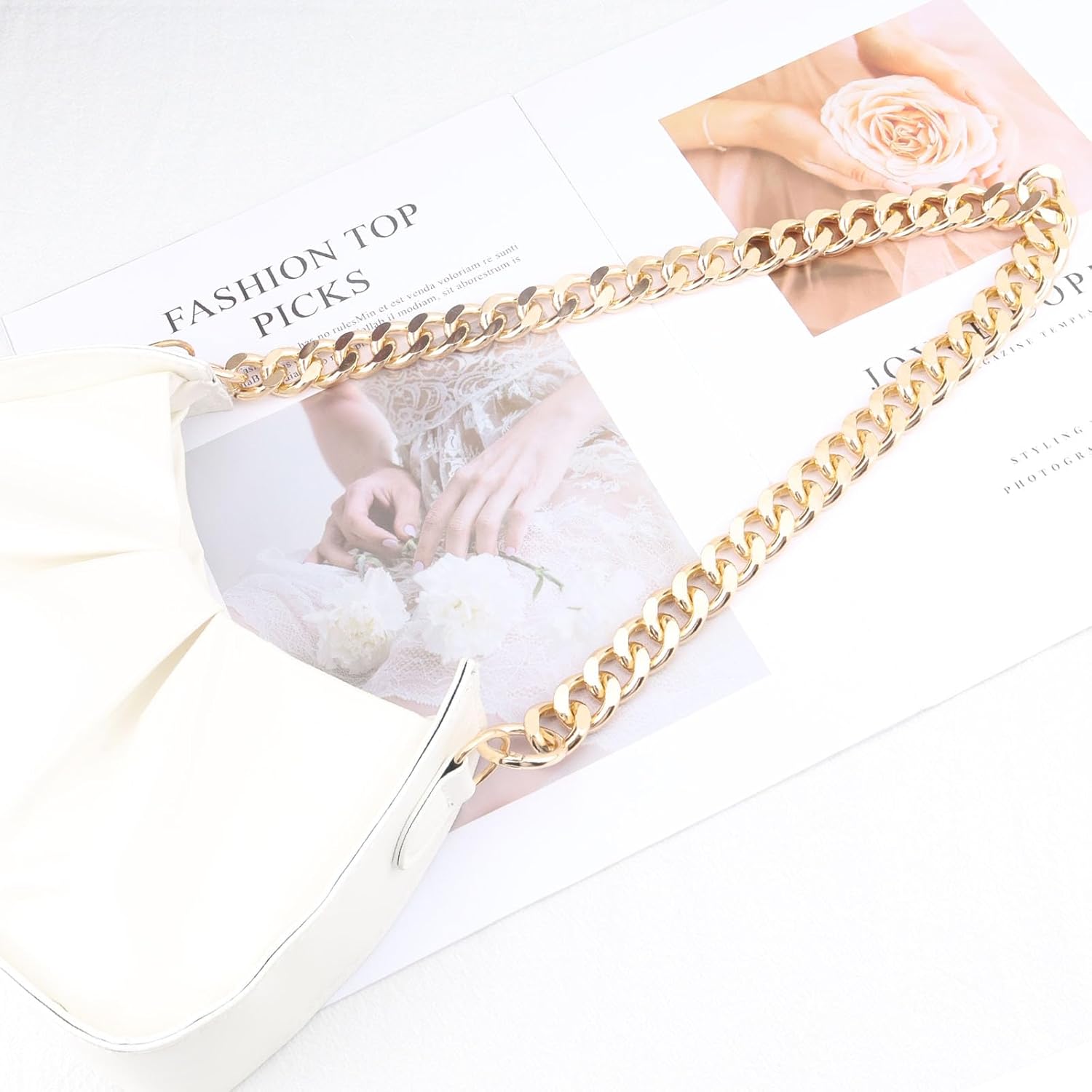 Errienpin 23.6 Inch Chunky Purse Chain Handles | Short Strap Replacement for Handbags & Shoulder Bags | Rustproof DIY Accessory(Gold) - Image 4