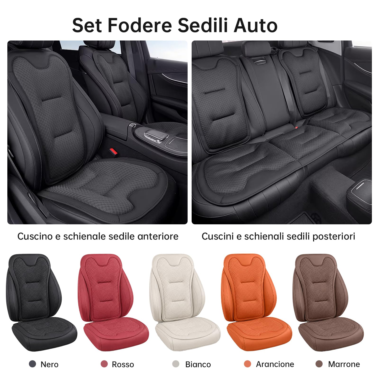 Cuscino Coprisedile Traspirante Universale per Auto, Tessuto a Rete, Fondo Antiscivolo per Conducente, Camion e Veicoli