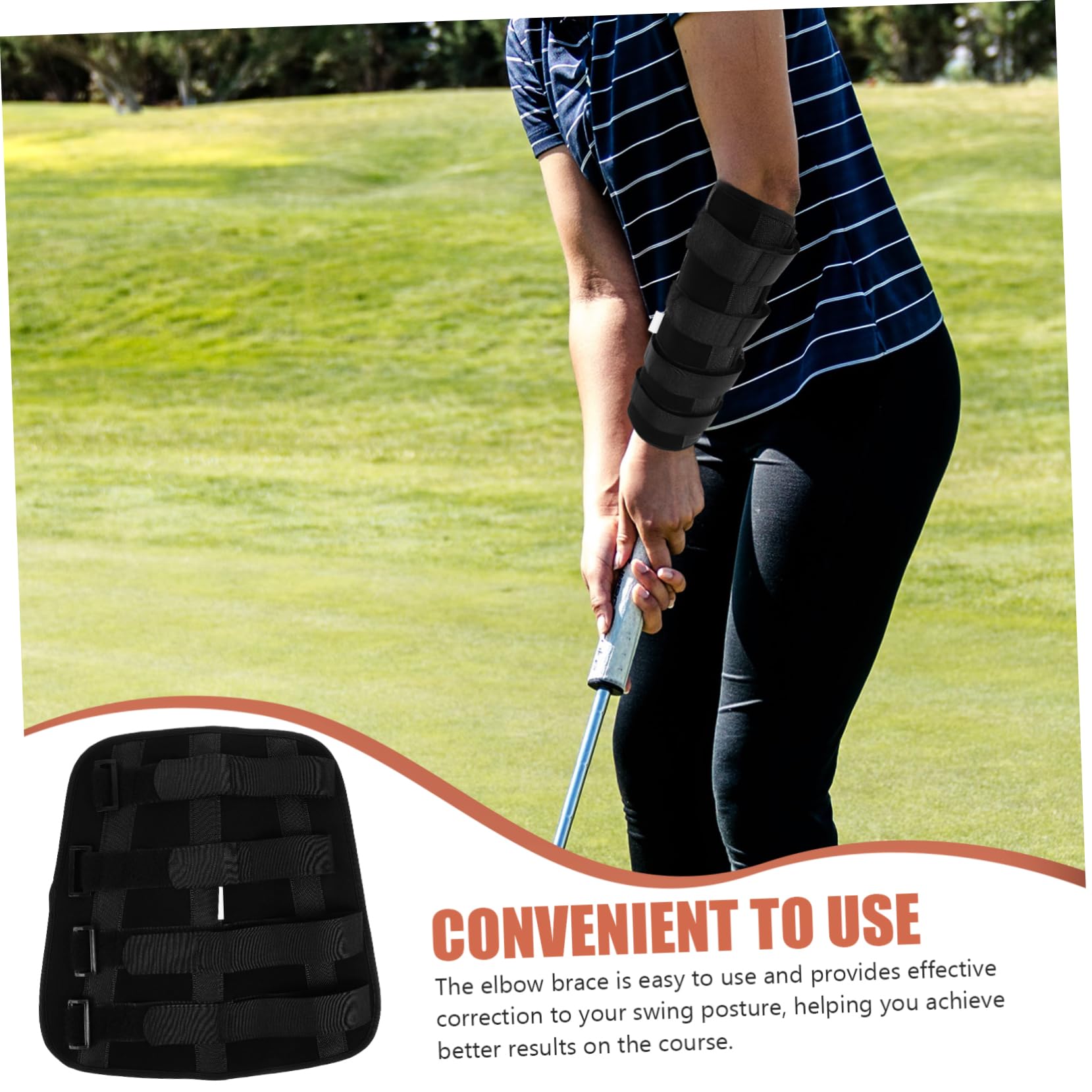GRIRIW Golf Swing Trainer Aid Elbow Brace for Correct Posture Enhance Accuracy Distance Comfortable Support for Golf Practice Golfing for Beginners Pros