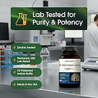 Vista 5 de NatureBell Ácido R-Alfa Lipoico, 1,200mg, 90 Cápsulas Vegetarianas Solo R-ALA Puro Estabilizado Alta Absorción y Soporte Antioxidante Sin