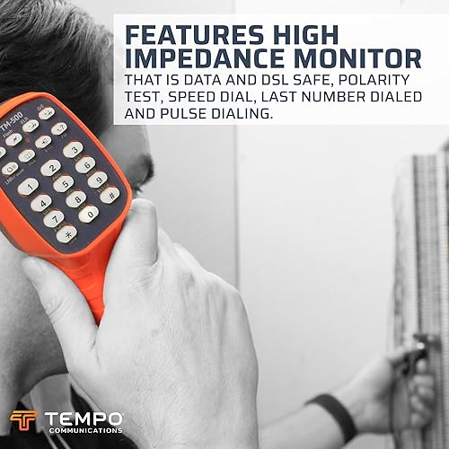Miniatura 4 de Tempo Communications TM-500 Lineman - Juego de prueba de teléfonojuego de tope - grado profesional último modelo