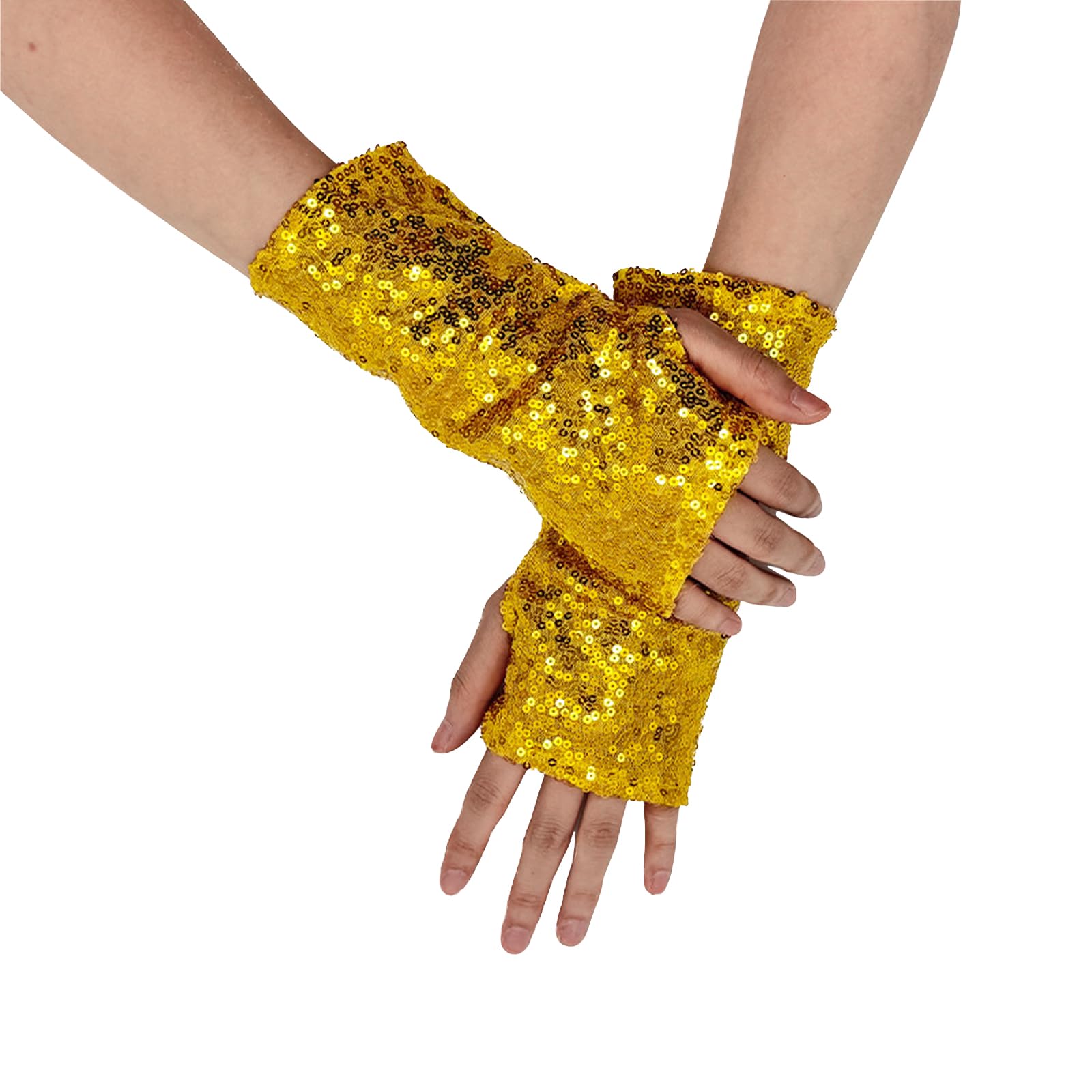 Amazon.co.jp: [LYING] ショートグローブ 指なし スパンコール 手袋