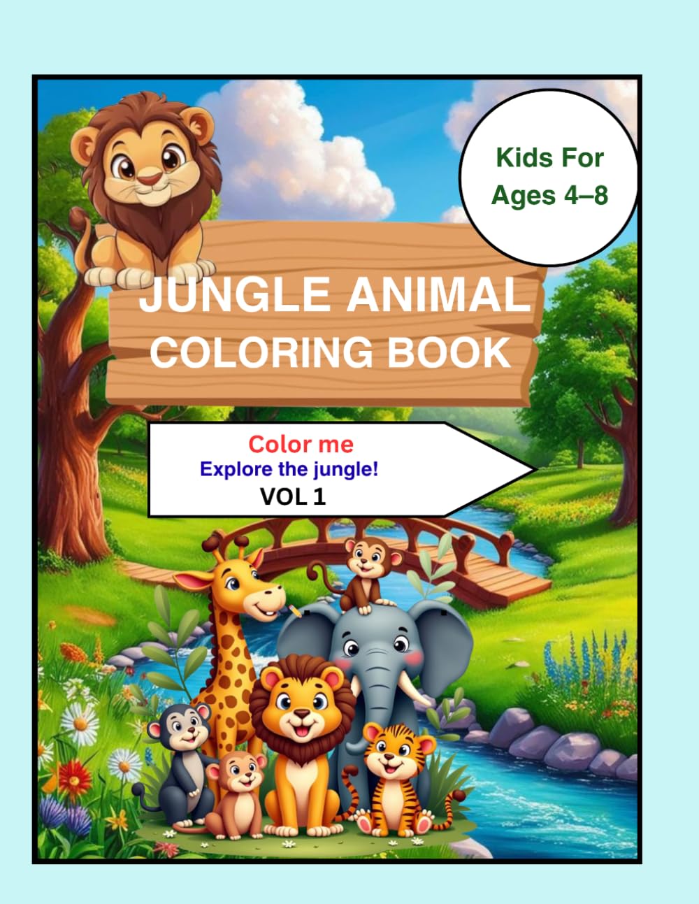 Jungle Animal colouring book