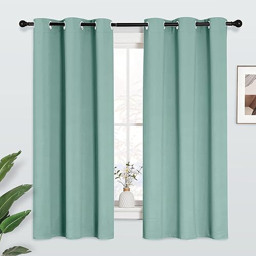 Miniatura 81 de KGORGE - Cortinas opacas grises para dormitorio 2 paneles, 42 x 63 pulgadas con ojales, cortinas de oscurecimiento de habitación con aislamiento