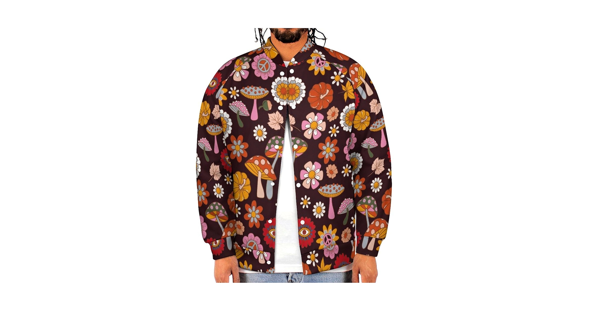 Amazon.com: 70s Groovy Hippie Retro Varsity Jacket Men