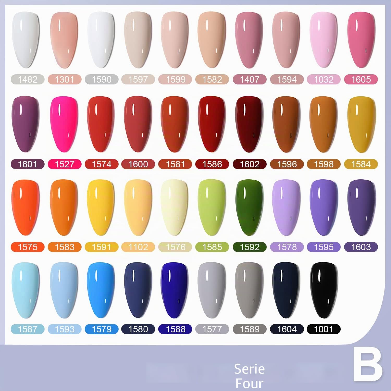 GAOY - Kit de 42 esmaltes de uñas de gel para todas las estaciones, color rosa, blanco, rojo, gelatina, nude, esmalte de uñas
