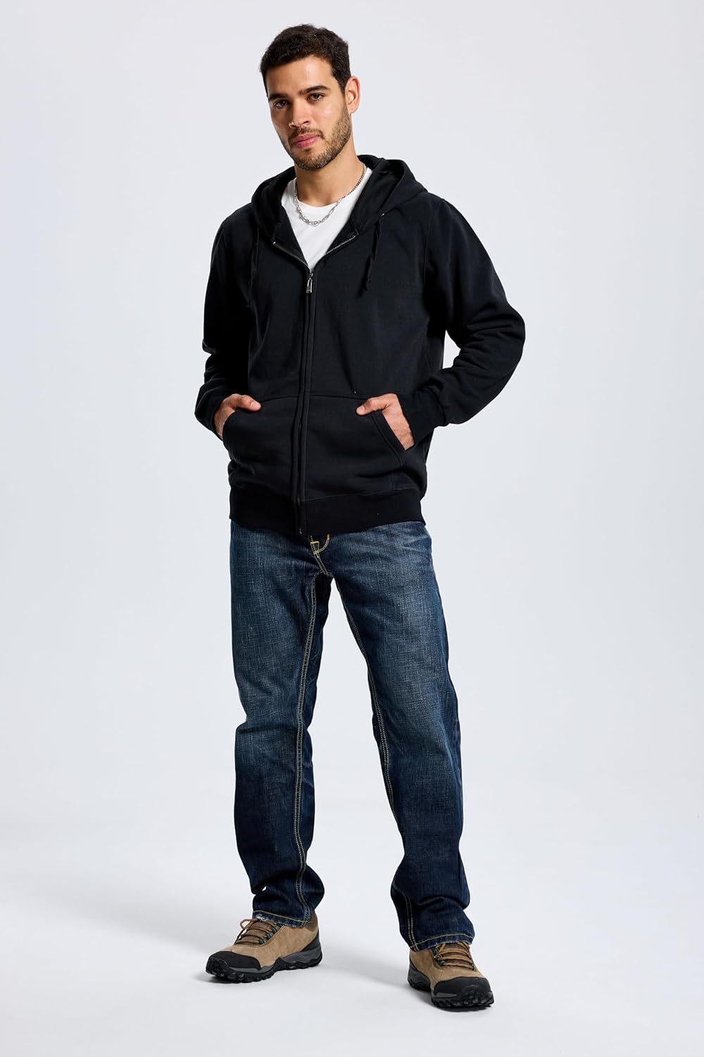 TanBridge Men's Fleece Hoodies Zip Up Hoodie Pullover Lightweight Sweatshirts with Pockets for Casual Wear - Image 6