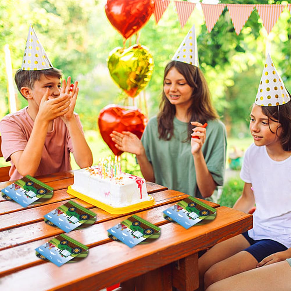 40 Serviettes D'anniversaire Super Mignonnes à Motif Pelleteuse - Pour Les Fêtes De Garçons
