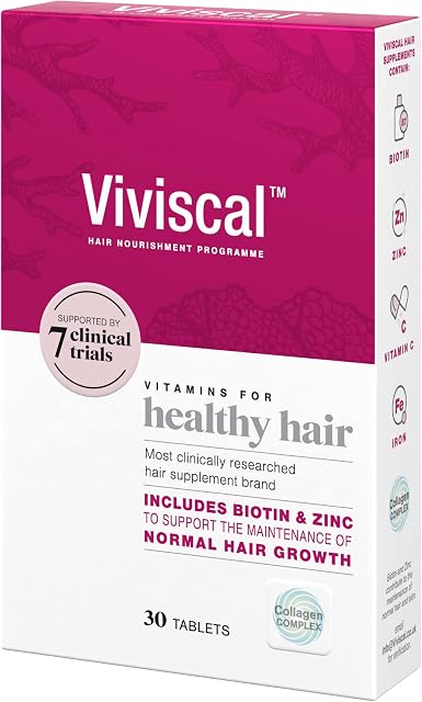 Viviscal Biotin Hair Supplement For Women, Pack of 30 Biotin & Zinc Tablets, Natural Ingredients with Rich Marine Protein Complex AminoMar C, Contributes to Healthy Hair Growth (2 Week Supply)
