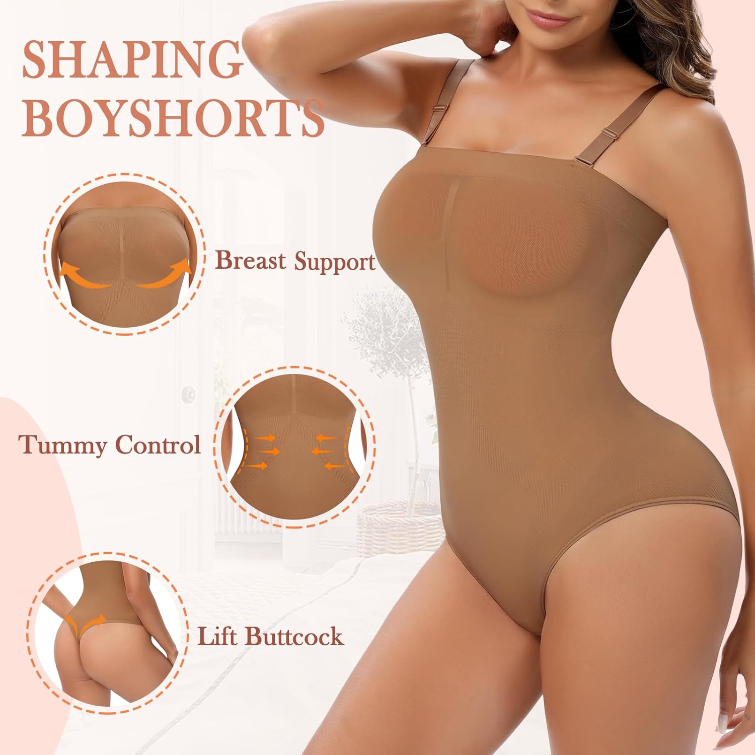 Strapless Shapewear Bodysuit for Women Seamless thong Tummy Control Bodysuit Slimming Butt Lifter Body Shaper - Image 3
