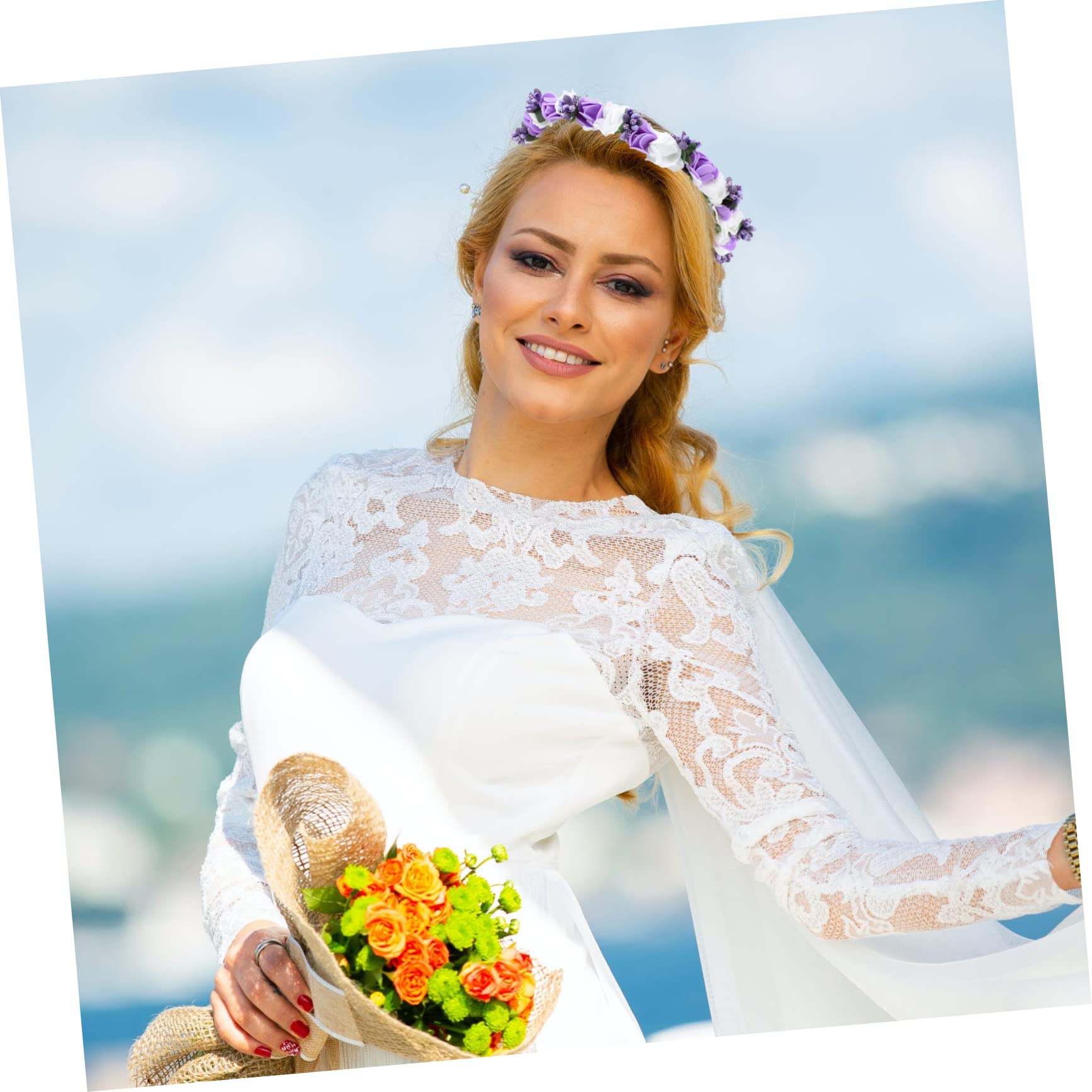 FRCOLOR 5 Stücke Braut Stirnband Floral Kranz Kopfschmuck Simulation Kranz Für Hochzeit Party Festival