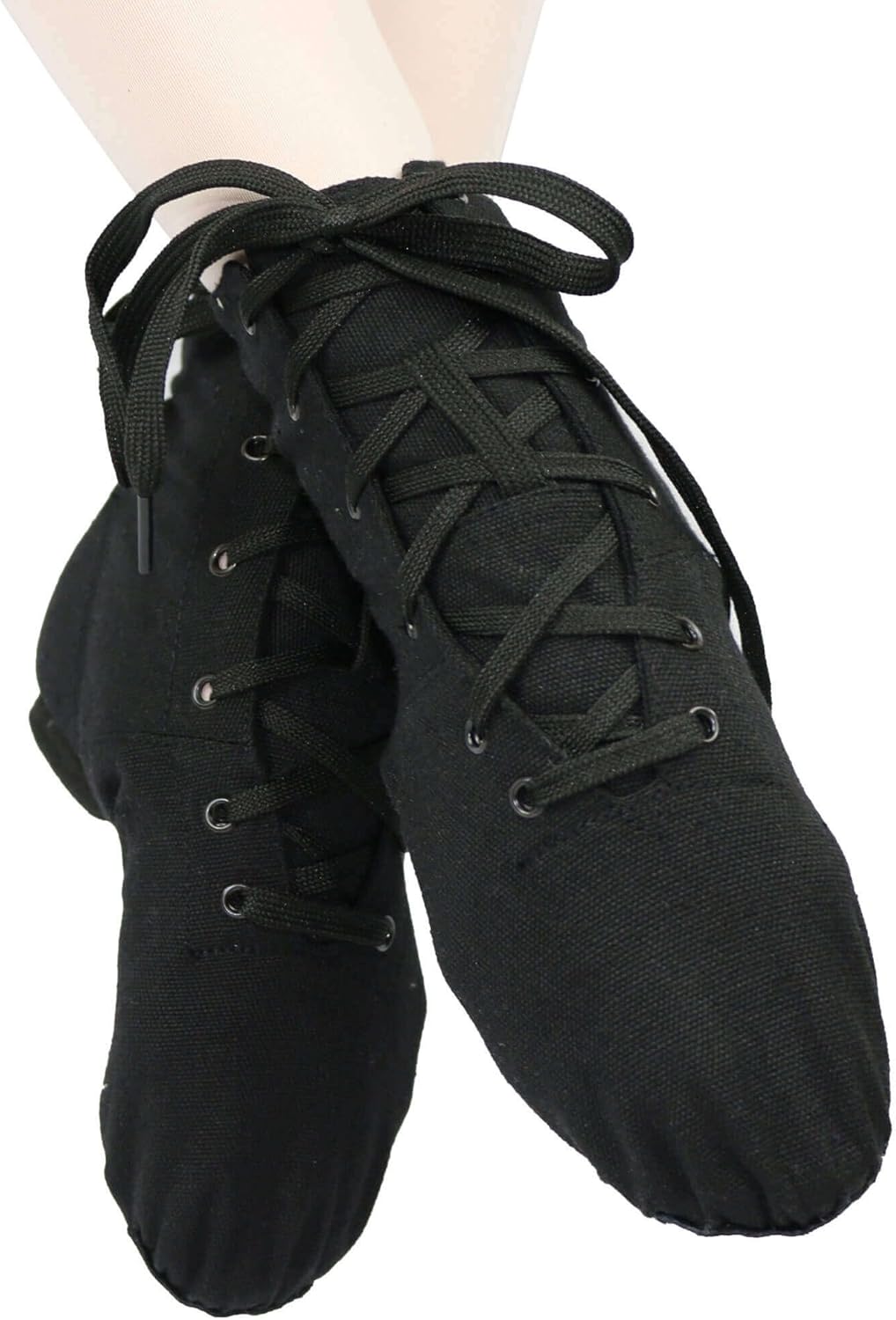 Danzcue Womens Canvas Lace up Jazz Boot Shoes - Image 3