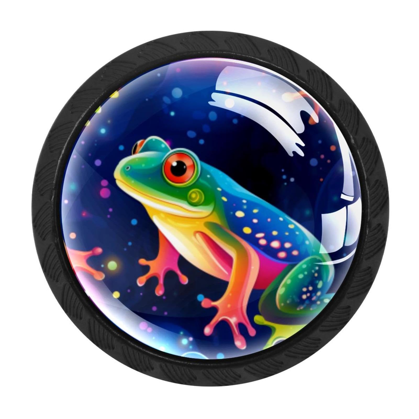 Chenzzzz Multicolored 03 4 Pieces Starry Frog Kitchen Cabinet Knobs Drawer Knobs Dresser Knobs Black Knobs Drawer Pulls Dresser Drawer Handles Knobs For Dresser Drawers