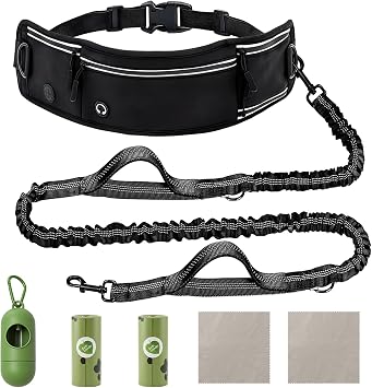 Dog Walking Waist Leash with Bag Dispenser