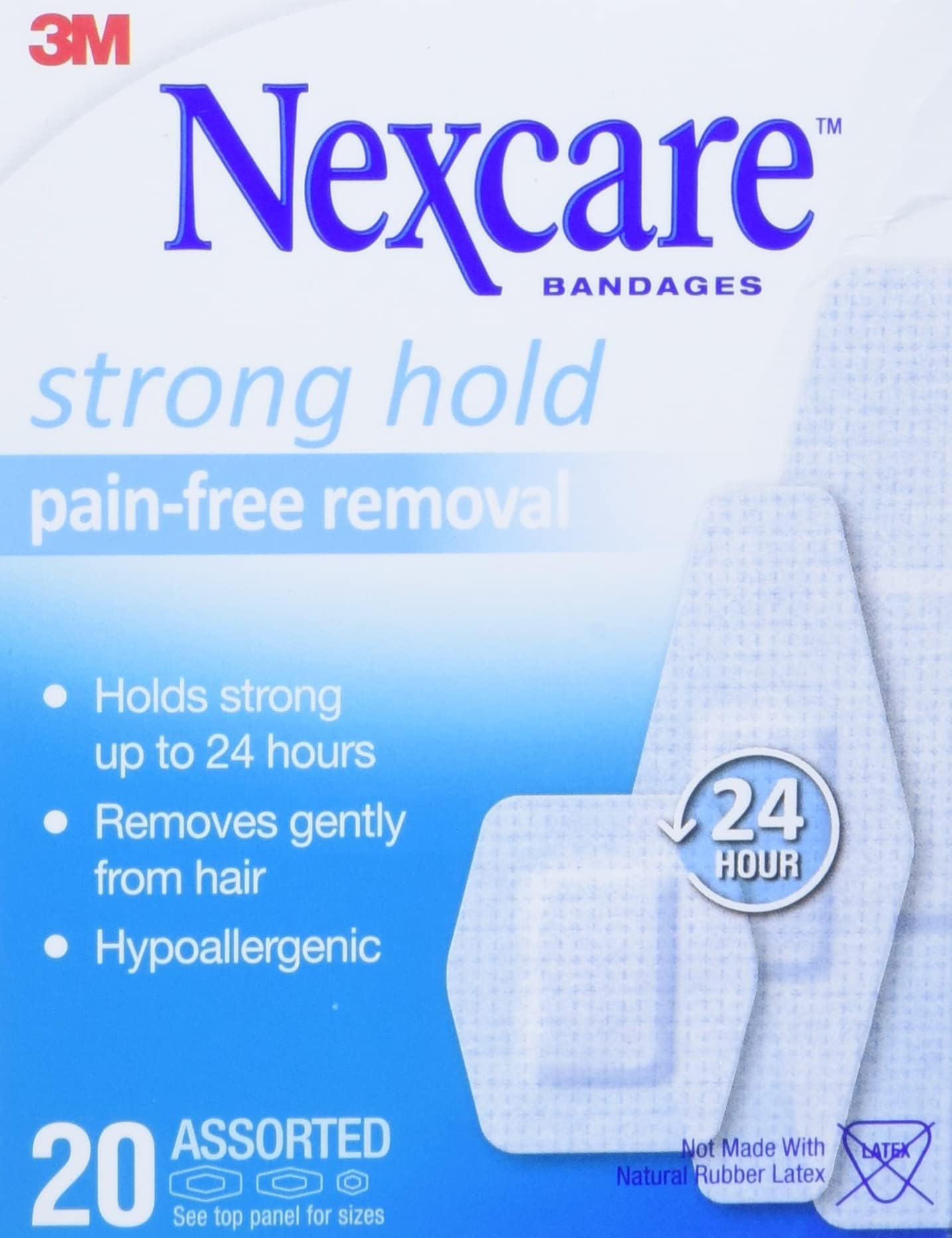 Sensitive Skin Bandages, Pain-Free Removal, Assorted Sizes, 20 Count – Strong Hold, Gentle Release for Delicate Skin