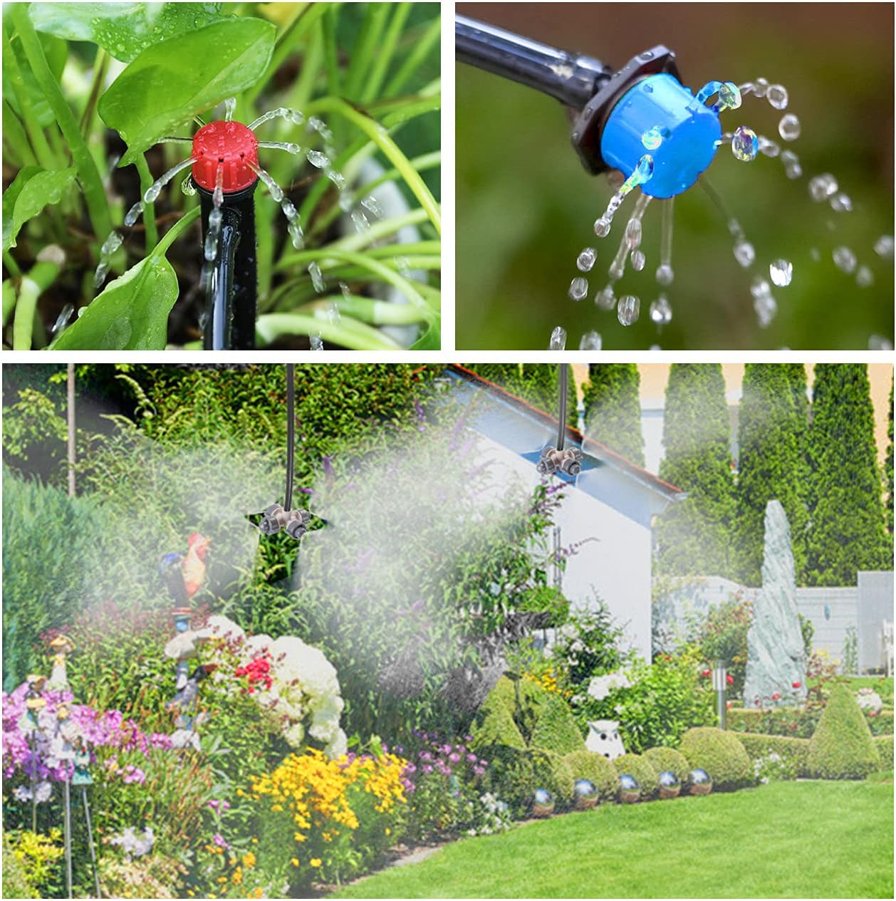 Drip Irrigation Kits, Fixget 43/141ft Garden Irrigation System with Adjustable Automatic Irrigation Set, DIY Plant Watering System for Saving Water Mist Cooling of Garden Greenhouse Patio Lawn : Patio, Lawn & Garden