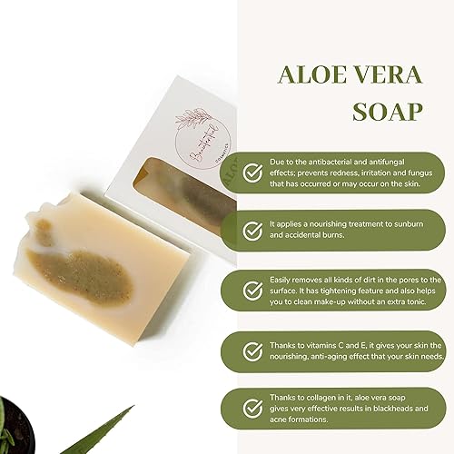 Miniatura 4 de Beautential Barra de jabón hecha a mano procesada en frío con una lujosa mezcla de ingredientes naturales (Aloe Vera)