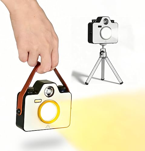 Luces LED de camping portátil, luces a pilas, brillo y color ajustables, linterna recargable con magnética, IPX5 impermeable, luces de tienda de