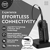 Vista 3 de INNOTALK Auriculares inalámbricos compatibles con Poly Polycom VVX300, VVX310, VVX400, VVX410 y cualquier modelo VVX con paquete de cable