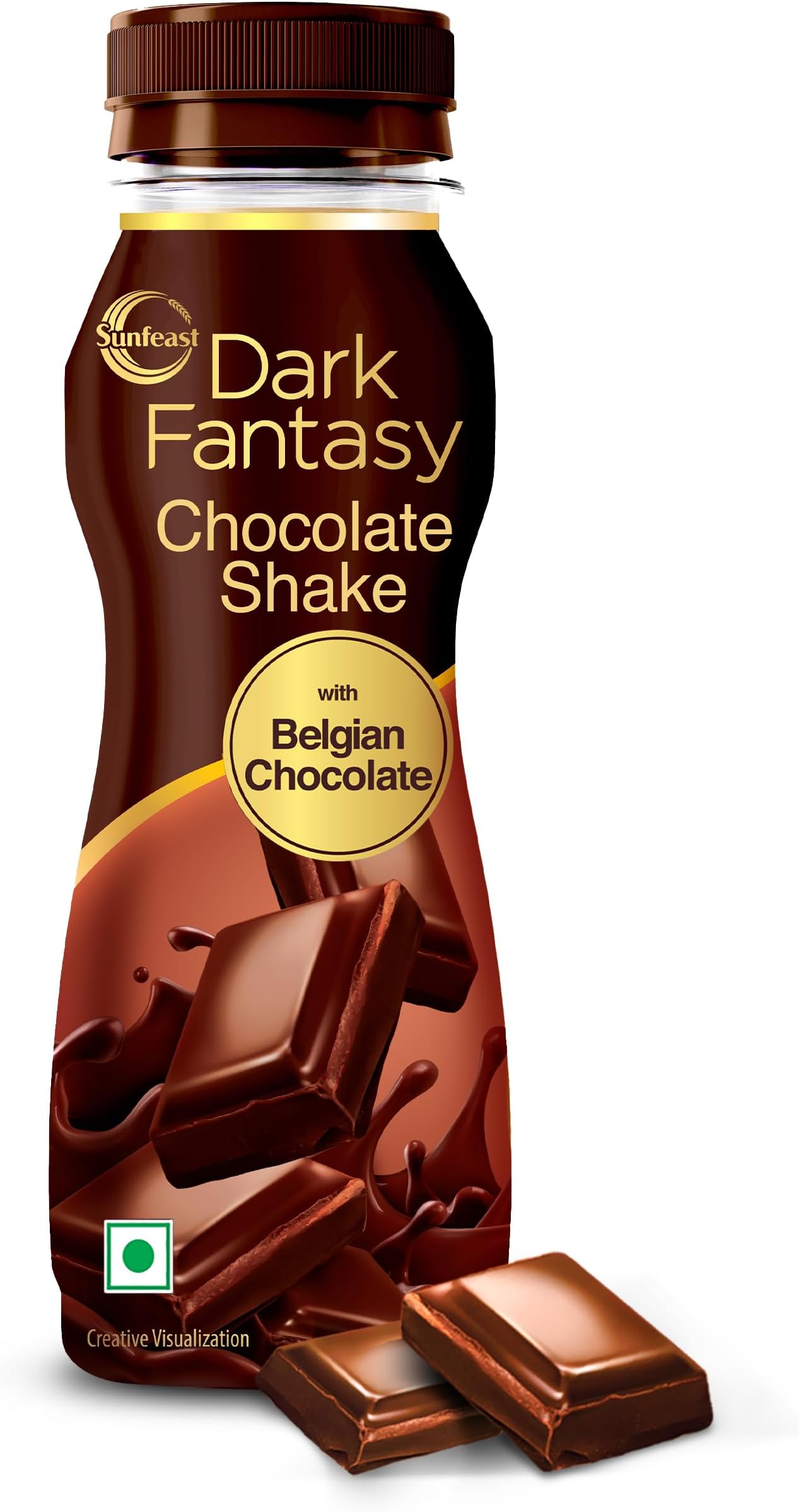 Dark Fantasy Chocolate Shake - Thick & Creamy Belgian Chocolate Milkshake, Enriched with Calcium & Protein, No Preservatives, 180ml