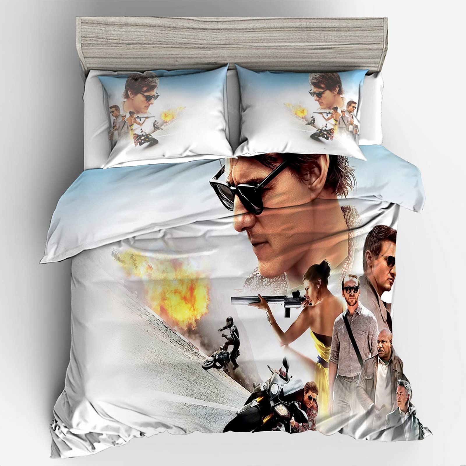 Housse De Couette Imprimée 3D Mission Impossible - Parure De Lit Microfibre, Taies D'oreiller Incluses, Plusieurs Tailles (140x200 Cm Single) - 2