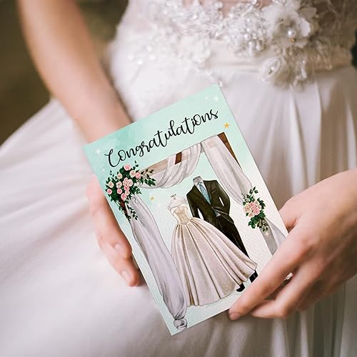 Miniatura 5 de ceiba tree Tarjetas de boda para la novia y el novio, 18 piezas de felicitaciones de compromiso, tarjetas de felicitación de boda para despedida de