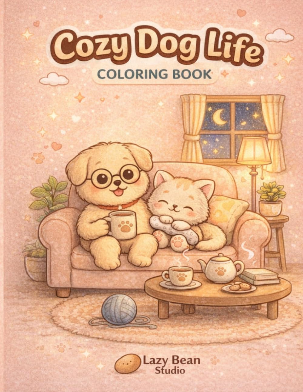 Cozy Dog Life Coloring Book: Relaxing Cute Dogs, Cozy Scenes and Adorable Doodles for Stress Relief