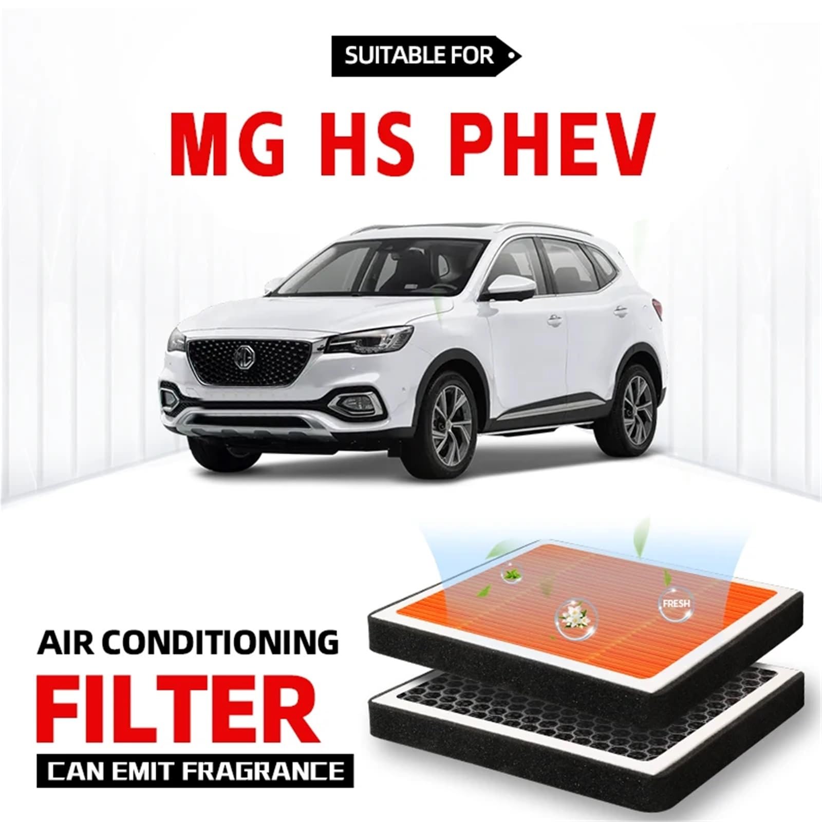 Adatto per MG HS PHEV Filtro abitacolo Filtro aria Filtro aria condizionata a carbone attivo con fragranza per purificare l'abitacolo dell'auto Filtro aria cabina