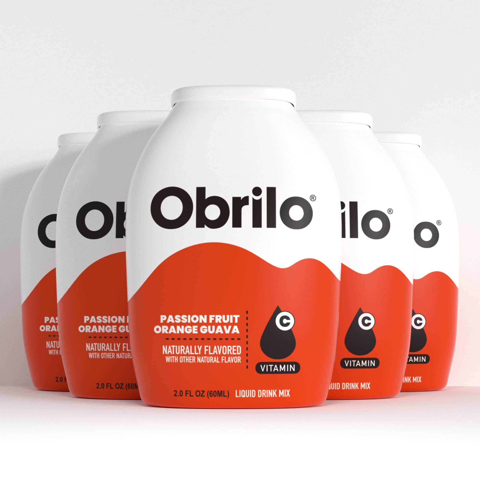 Obrilo Water Enhancer Liquid Flavoring Drops - ZERO Sugar/Calorie, Dye Free, Naturally Flavored Drink Syrup, 2.0 fl oz x 5 Bottles for Kids & Adults (