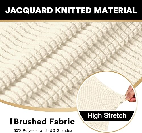 Miniatura 6 de Funda de sofá con cojín en T, 4 piezas, fundas de sofá para sofá con cojín en T, fundas de sofá suaves, fundas de muebles con 3 fundas de asiento