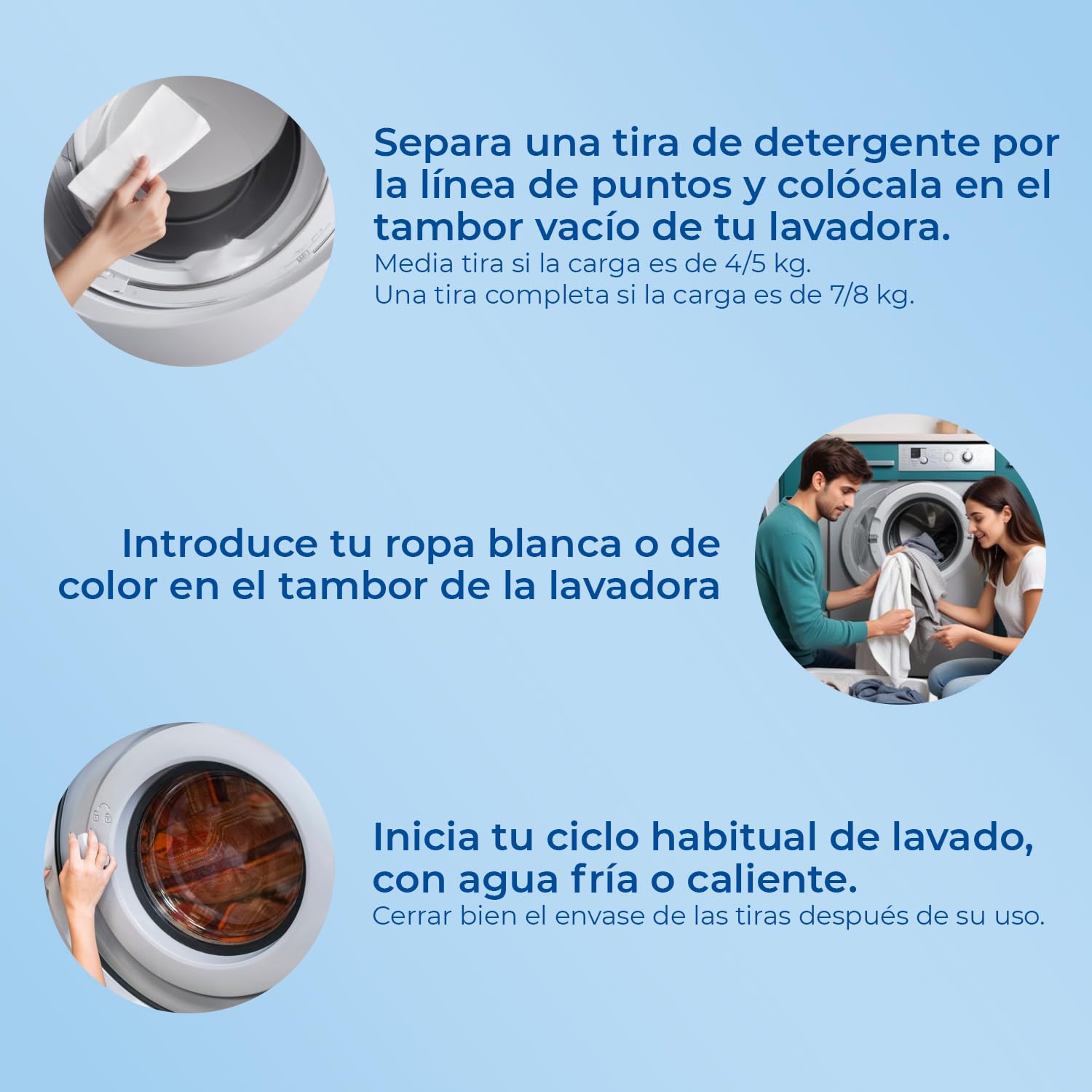 Detergente en Tiras para Lavadora | Hasta 400 Lavados - 200 Tiras | Olor Free Fragance | 100% Ecológico | Hipoalergénico y vegano | No contiene plásticos | Fabricado en España | Sin Plásticos, Hipoalergénico y Vegano, Sin Fosfatos ni Parabenos, Fabricado