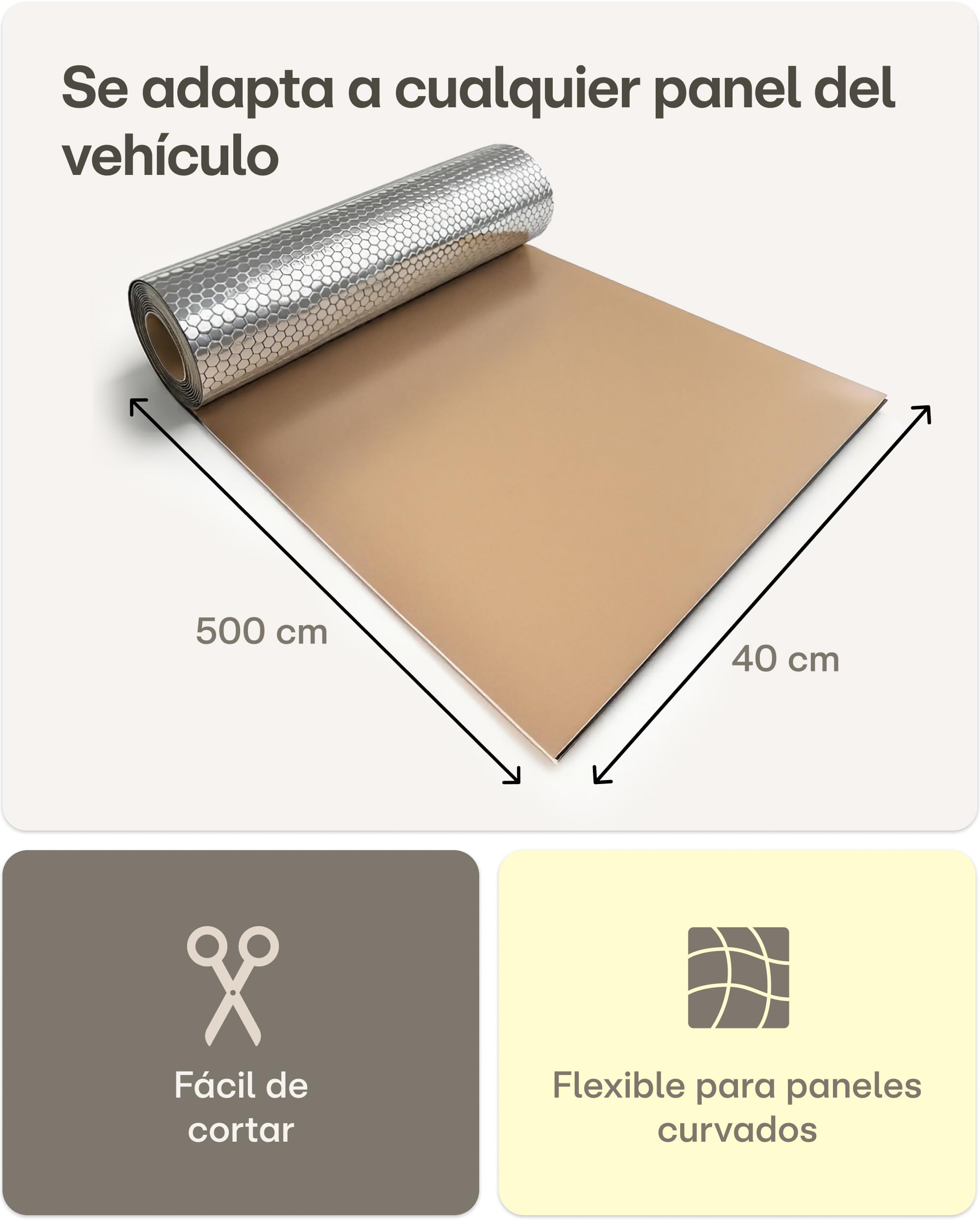 Praknu Placas Insonorizantes para Automóviles 2 mm – 40 × 500 cm, Alfombrilla Antivibración de Caucho Butílico Autoadhesiva – para una Cabina más Silenciosa y una Mejor Acústica