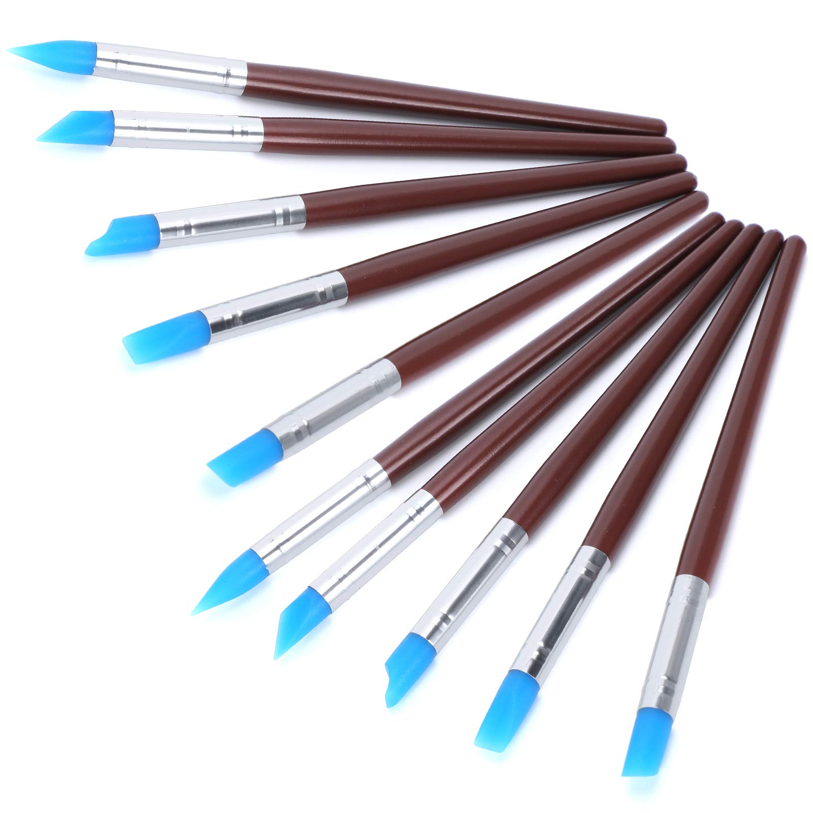 Kit 10 Pinceaux En Silicone Pour Sculpture Argile - Outils Poterie Et Modelage Avec 5 Formes De Pointes