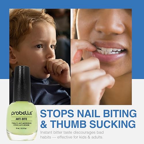 Miniatura 4 de Probelle Anti-Bite, tratamiento para morderse las uñas para niños y adultos para dejar el hábito, laca de uñas disuasoria No Bite, protector