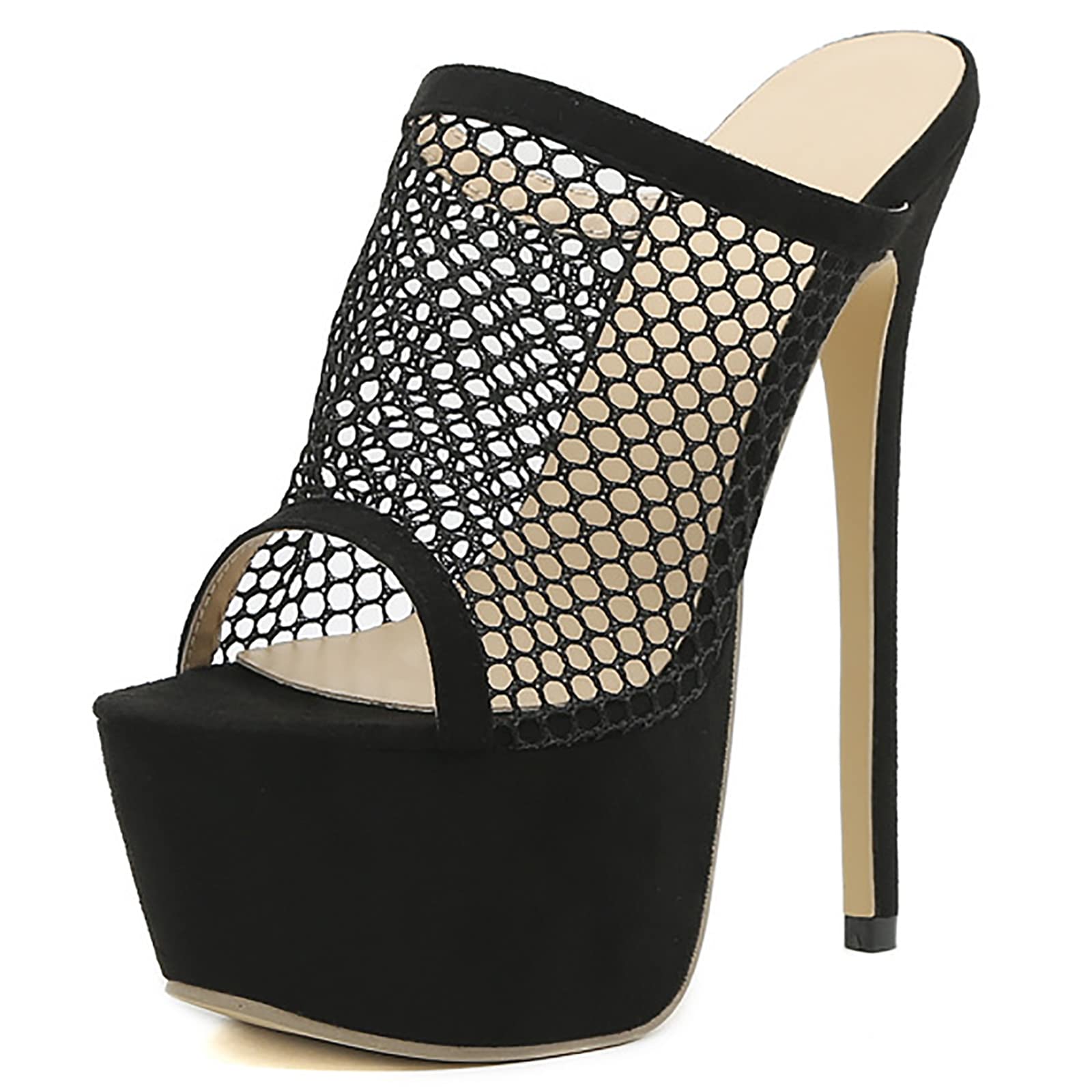 Mules de plate-forme légères peep toe contre la chaleur - 8