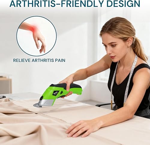 Vista 3 de VLOXO - Tijeras eléctricas inalámbricas, cortador de cartón, tijeras eléctricas de tela con cuchillas, recargable, potente cortador de tela