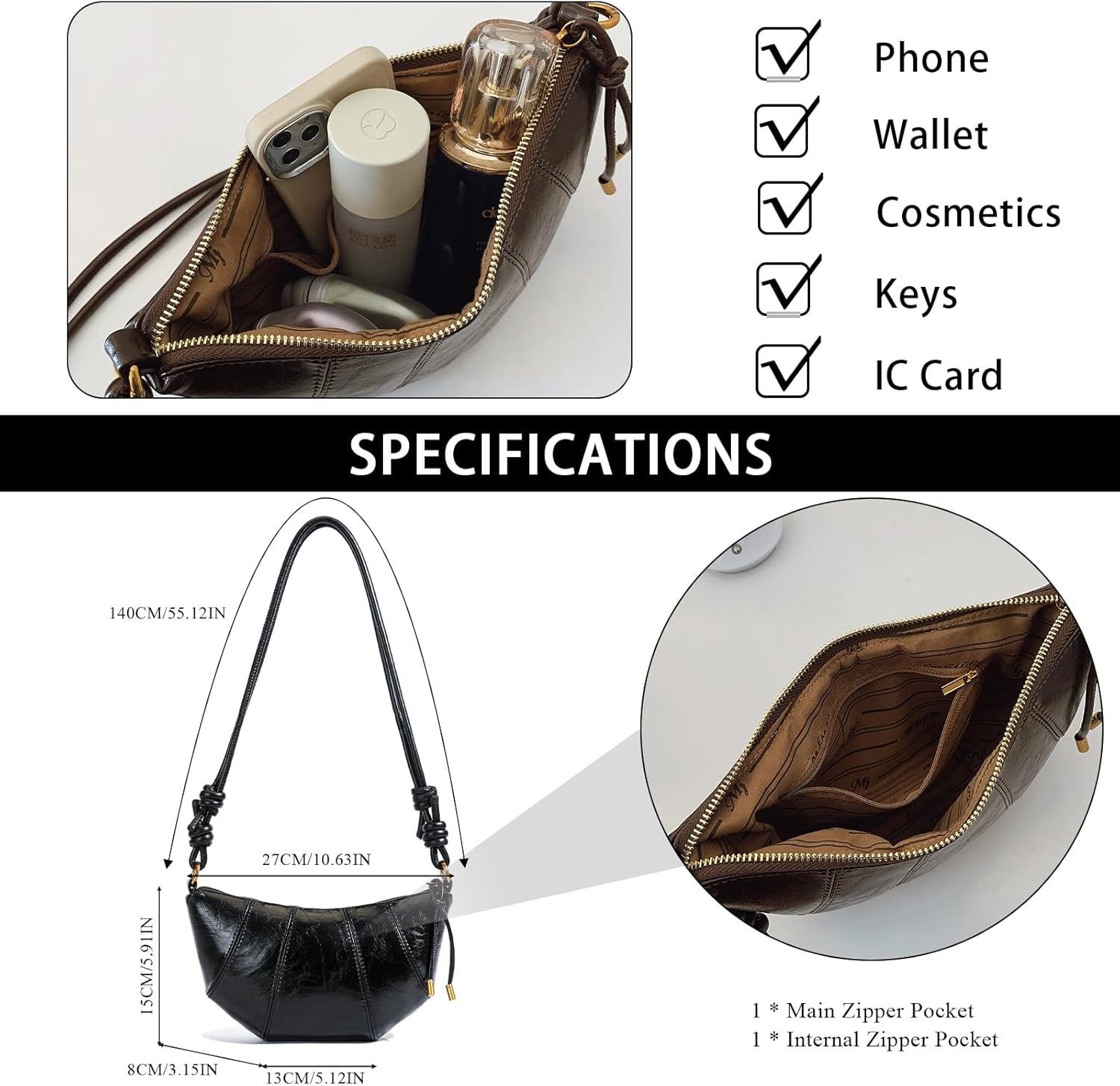 POAPRRD Suede Bags for Women Small Suede Purses Crescent Bag Crossbody Shoulder Bag Trendy Tote Handbags - Image 4