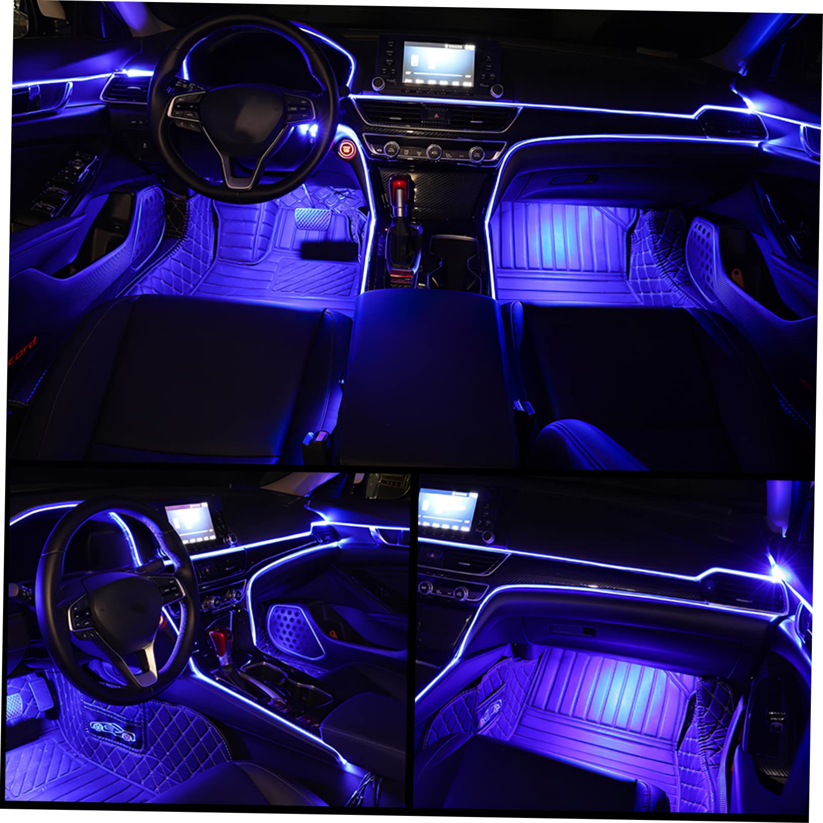 OUNONA 3piezas Luces Led Ambientales para Interior del Coche Iluminación Decorativa USB Instalación Sin Daños Eficiencia Energética Accesorio Automotriz Práctico y Duradero
